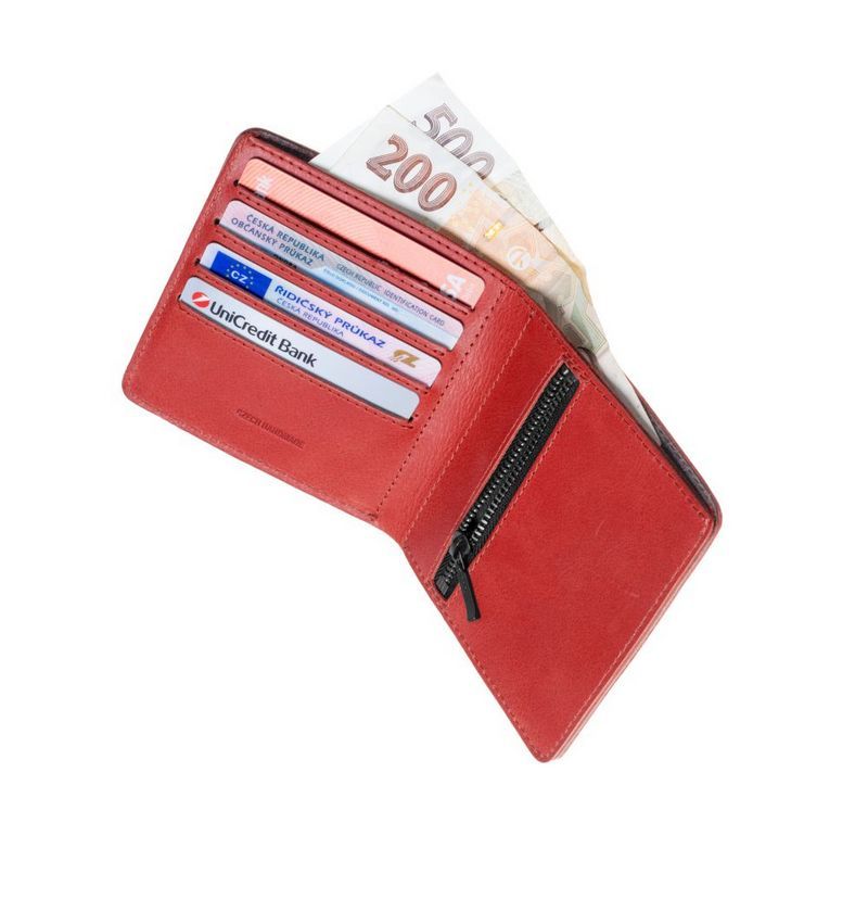 FIXED klasszikus valódi bőr pénztárca piros FIXED klasszikus valódi bőr pénztárca piros