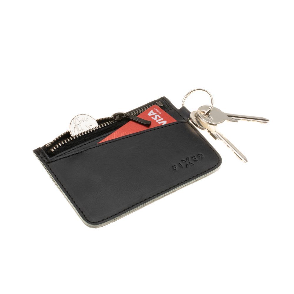 FIXED Kártyatok, Természetes bőr, Fekete FIXED Kártyatok, Természetes bőr, Fekete