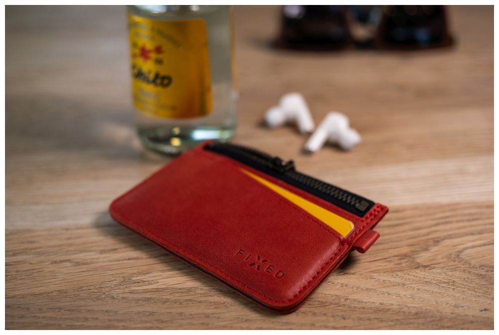 FIXED Coins valódi bőr pénztárca, piros FIXED Coins valódi bőr pénztárca, piros