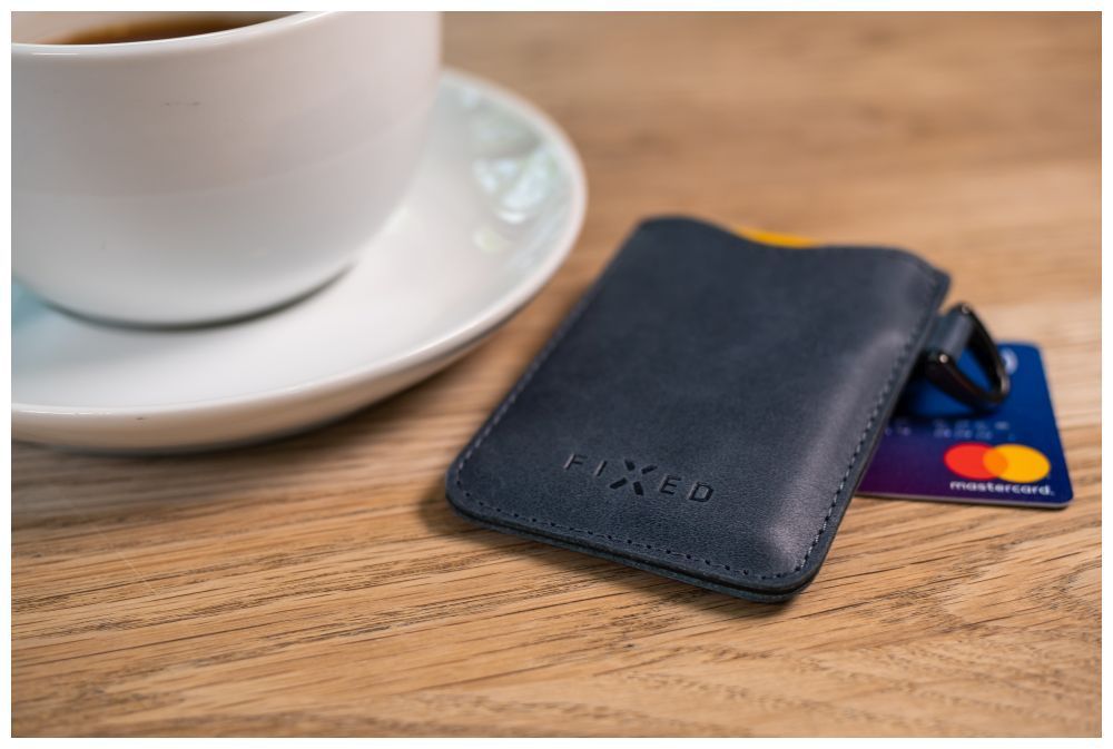 FIXED Cards valódi bőr tok, kék FIXED Cards valódi bőr tok, kék