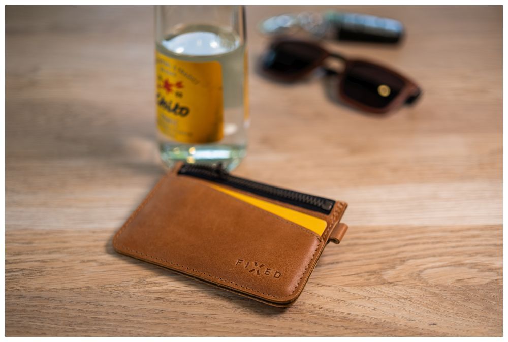 FIXED Coins valódi bőr pénztárca, barna FIXED Coins valódi bőr pénztárca, barna