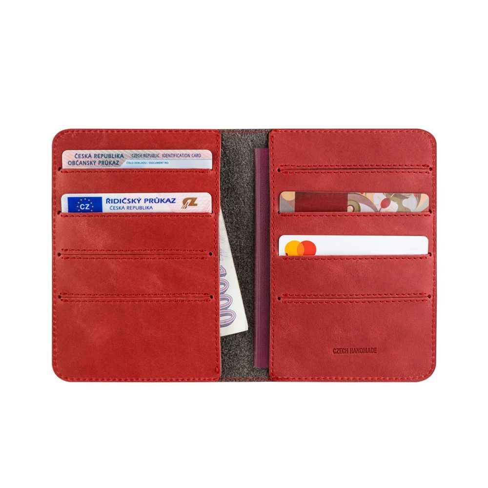 FIXED Passport valódi bőr pénztárca, piros FIXED Passport valódi bőr pénztárca, piros