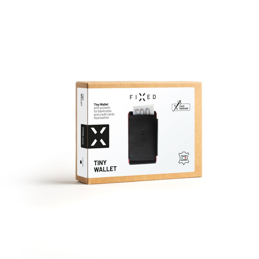 FIXED Tiny Valódi bőr pénztárca Fekete FIXED Tiny Valódi bőr pénztárca Fekete