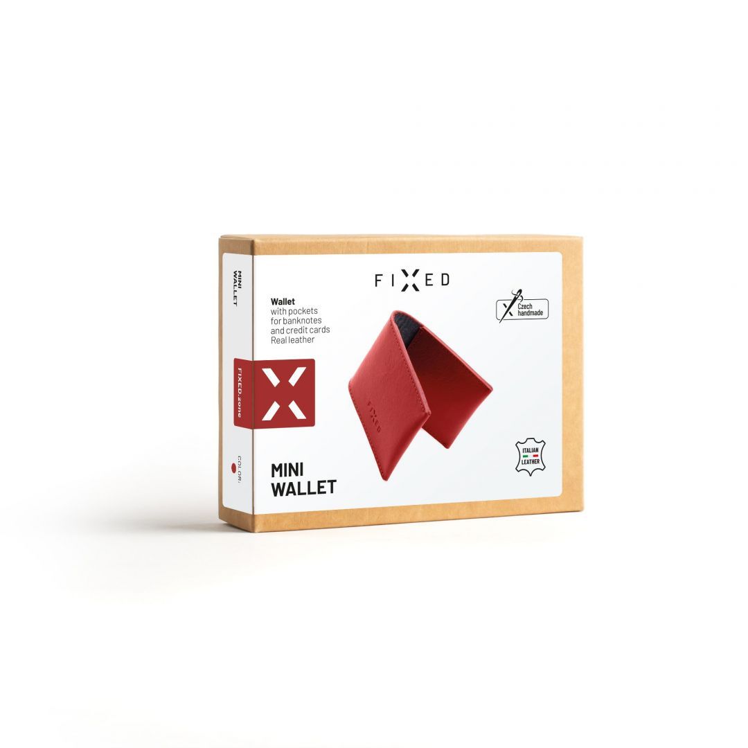 FIXED valódi bőr pénztárca, piros FIXED valódi bőr pénztárca, piros