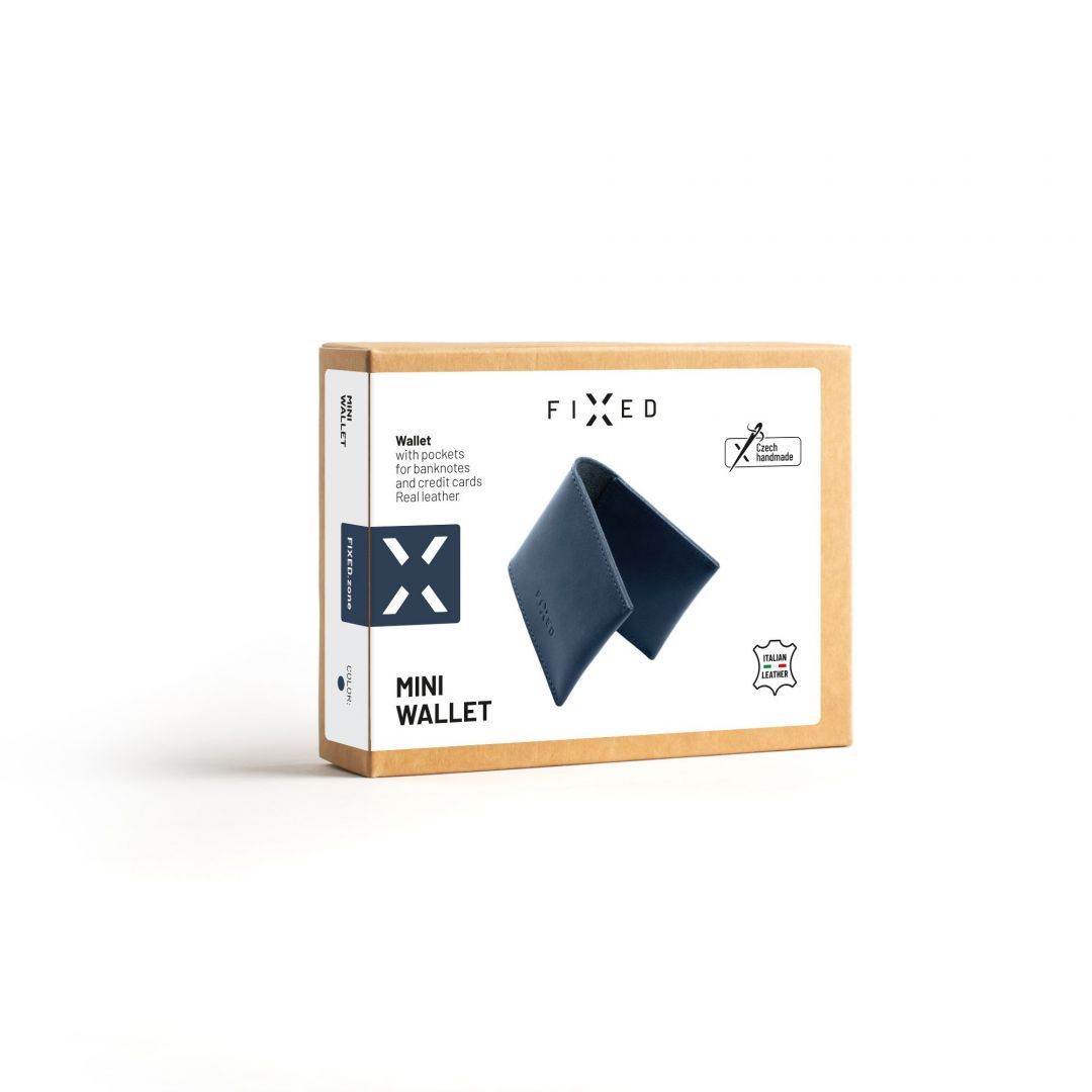 FIXED valódi bőr pénztárca, kék FIXED valódi bőr pénztárca, kék