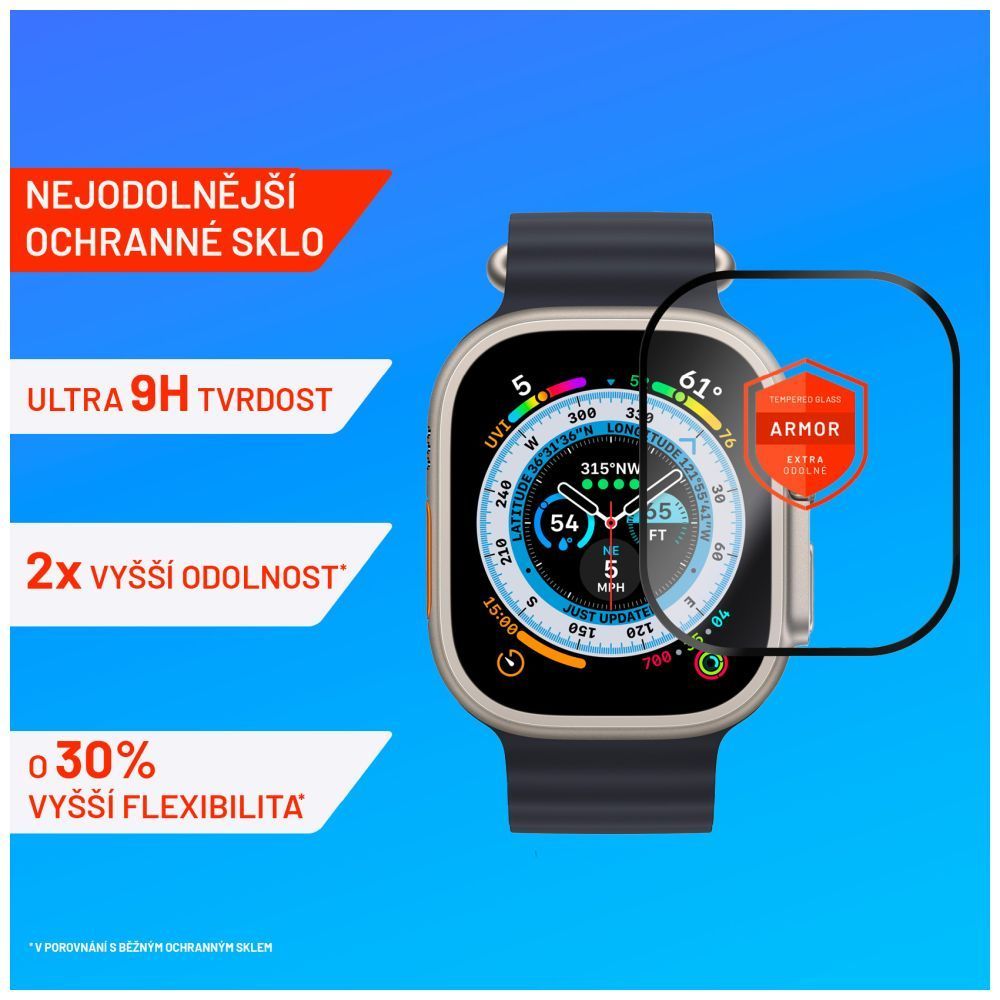 FIXED edzett üveg kijelzővédő fólia Apple Watch Ultra/Ultra 2 okosórához (49 mm FIXED edzett üveg kijelzővédő fólia Apple Watch Ultra/Ultra 2 okosórához (49 mm