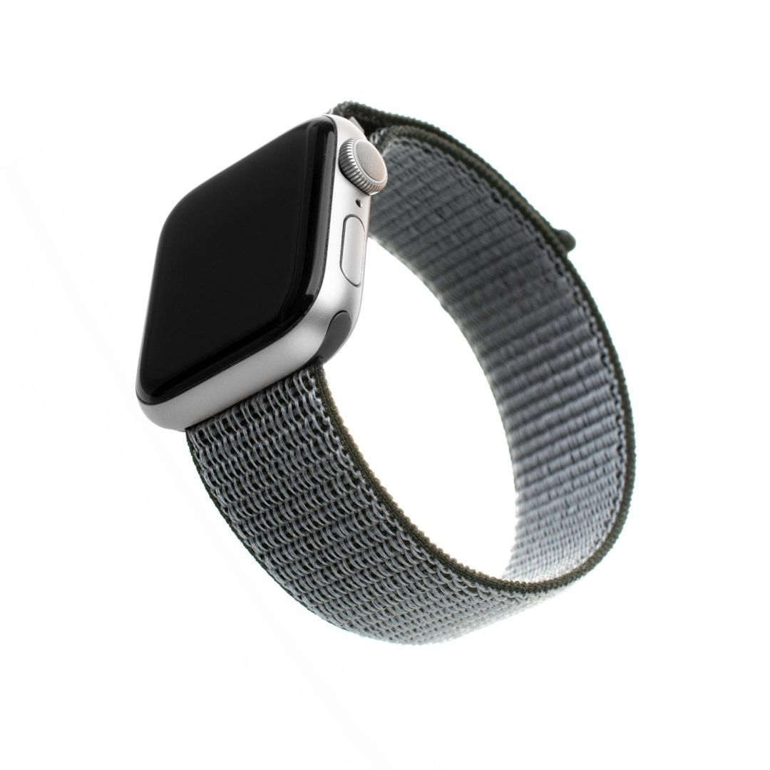 FIXED Nylon Strap for Apple Watch 38/40/41 mm, olive, Okosóra kiegészítő FIXED Nylon Strap for Apple Watch 38/40/41 mm, olive, Okosóra kiegészítő