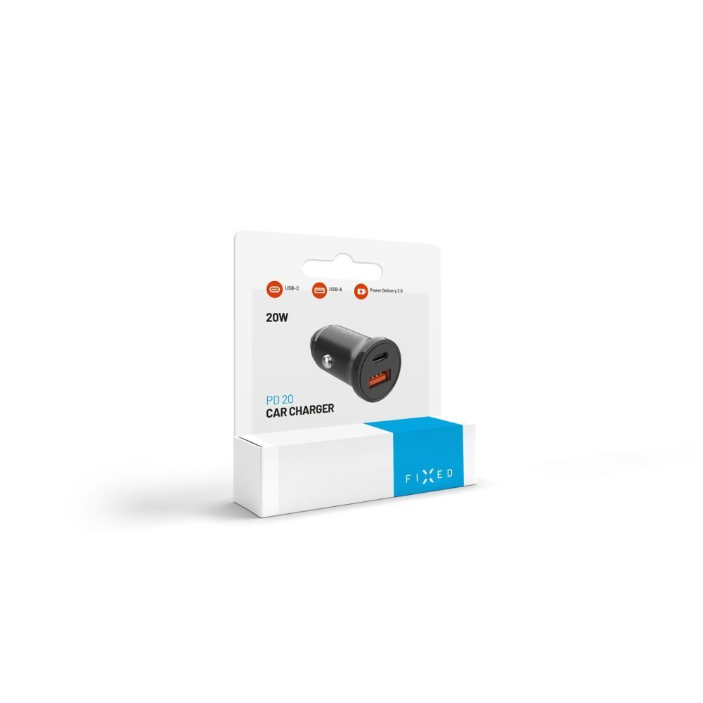 FIXED USB-C/USB autós töltő 20W, fekete, FIXCC20N-CU-BK FIXED USB-C/USB autós töltő 20W, fekete, FIXCC20N-CU-BK