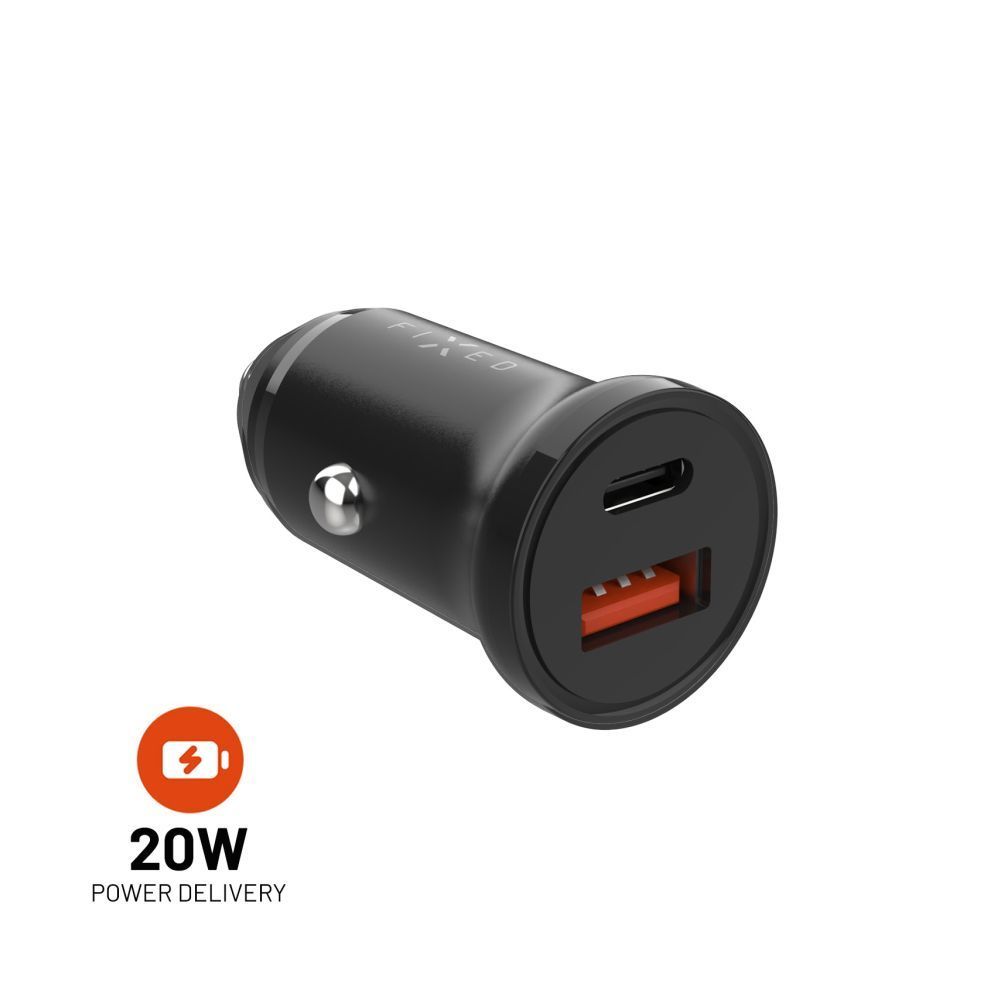 FIXED USB-C/USB autós töltő 20W, fekete, FIXCC20N-CU-BK FIXED USB-C/USB autós töltő 20W, fekete, FIXCC20N-CU-BK