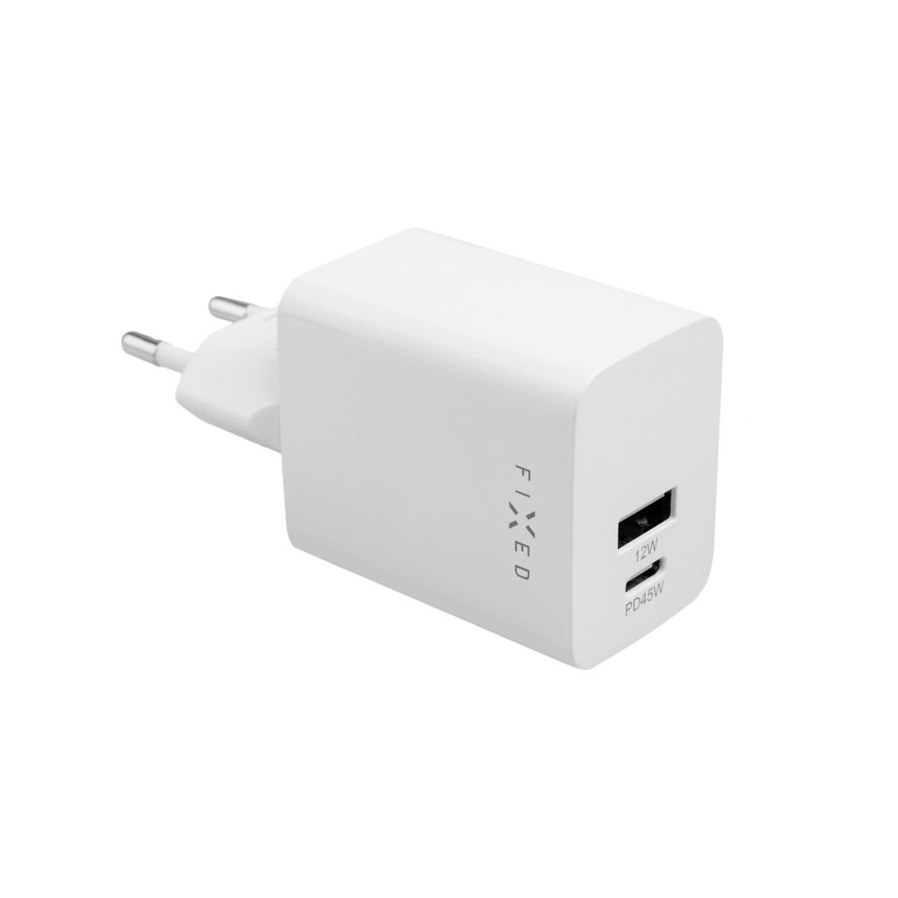 FIXED Mini USB-C/USB Travel Charger 45W, white FIXED Mini USB-C/USB Travel Charger 45W, white