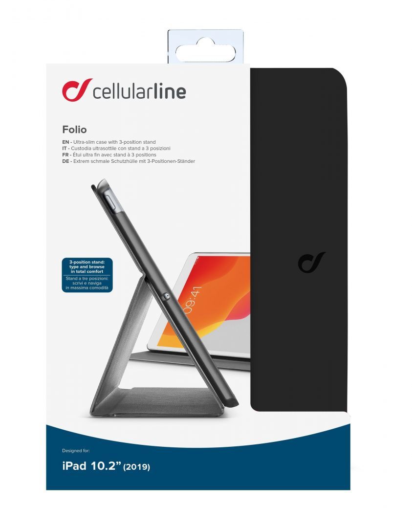 Cellularline Case with stand FOLIO for Apple iPad 10.2" (2019), black Cellularline Case with stand FOLIO for Apple iPad 10.2" (2019), black