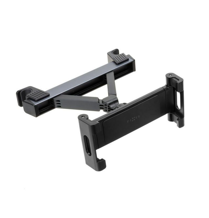 FIXED autós tablet tartó, fejtámlához rögzíthető, 7"-13" méretű tabletekhez, több irányba állítható, sötétszürke
