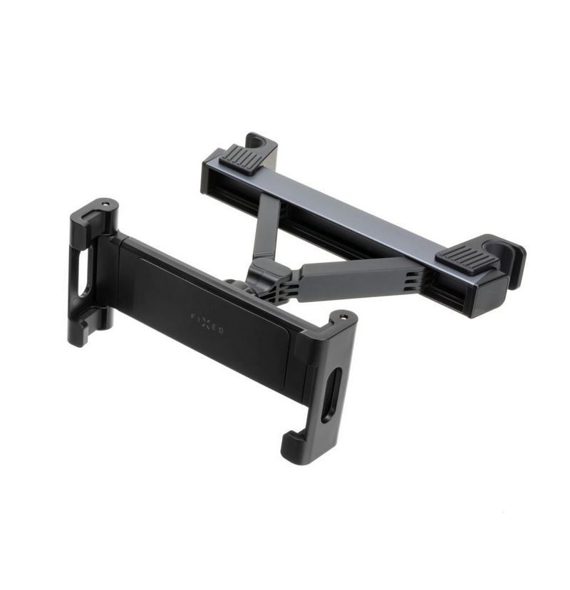 FIXED autós tablet tartó, fejtámlához rögzíthető, 7"-13" méretű tabletekhez, több irányba állítható, sötétszürke