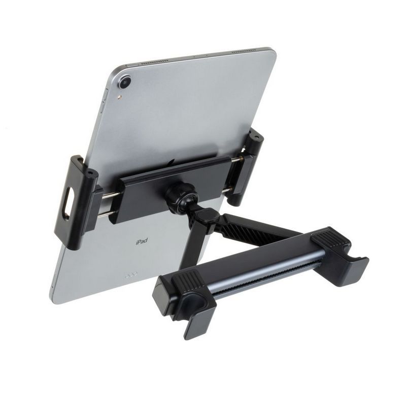 FIXED autós tablet tartó, fejtámlához rögzíthető, 7"-13" méretű tabletekhez, több irányba állítható, sötétszürke