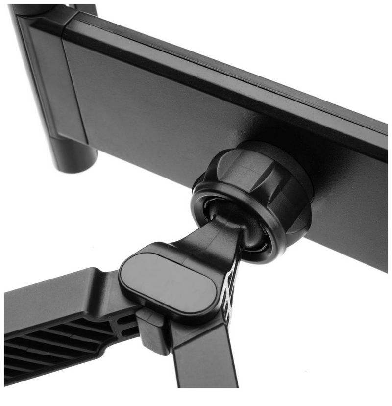 FIXED autós tablet tartó, fejtámlához rögzíthető, 7"-13" méretű tabletekhez, több irányba állítható, sötétszürke