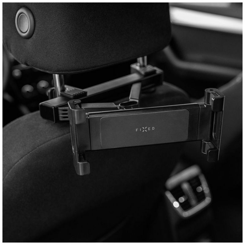 FIXED autós tablet tartó, fejtámlához rögzíthető, 7"-13" méretű tabletekhez, több irányba állítható, sötétszürke
