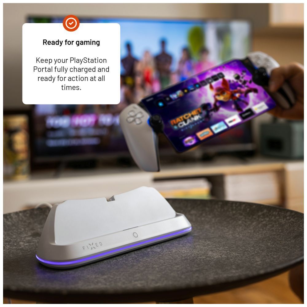 FIXED töltőállomás Playstation kontrollerhez, fehér FIXED töltőállomás Playstation kontrollerhez, fehér