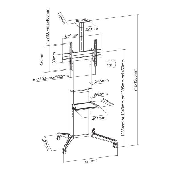 SBOX FS-401 Floor Mobile Mount 37"-70" Black SBOX FS-401 Floor Mobile Mount 37"-70" Black
