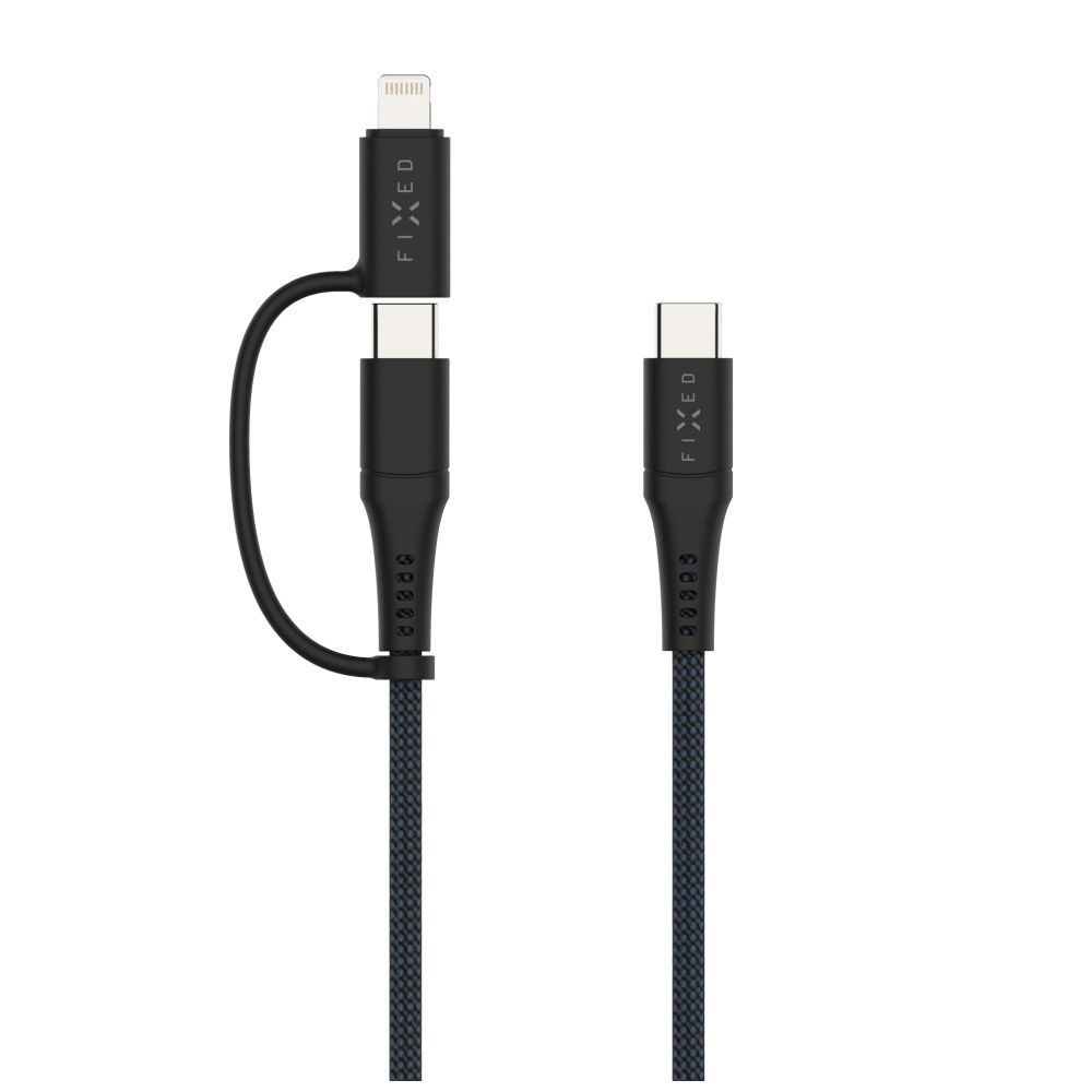 FIXED USB-C/USB-C/Lightning MFi PD 60W adapter kábel 3m szürke FIXED USB-C/USB-C/Lightning MFi PD 60W adapter kábel 3m szürke