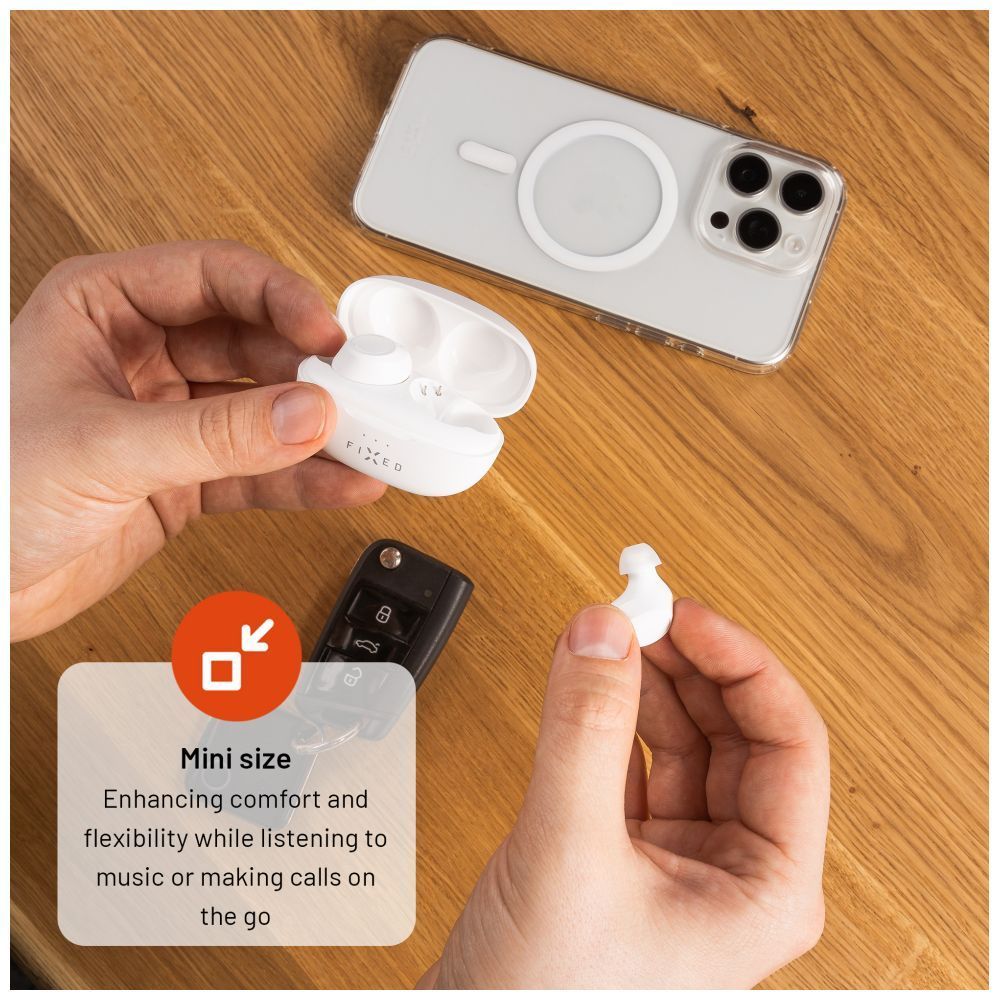 FIXED Buds TWS mikrofonos sztereó fülhallgató, fehér, FIXBDS-WH FIXED Buds TWS mikrofonos sztereó fülhallgató, fehér, FIXBDS-WH
