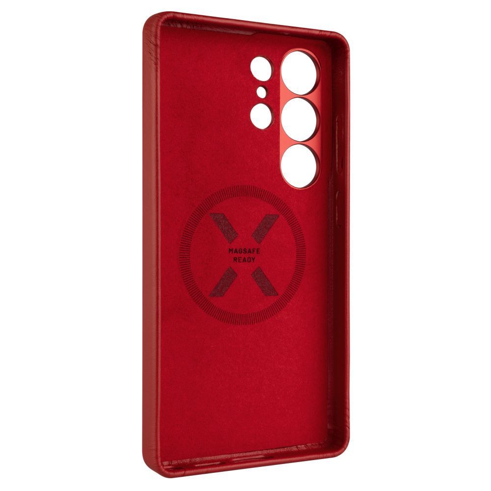 FIXED MagLeather valódi bőr telefontok Samsung Galaxy S25 Ultra készülékhez, piros
