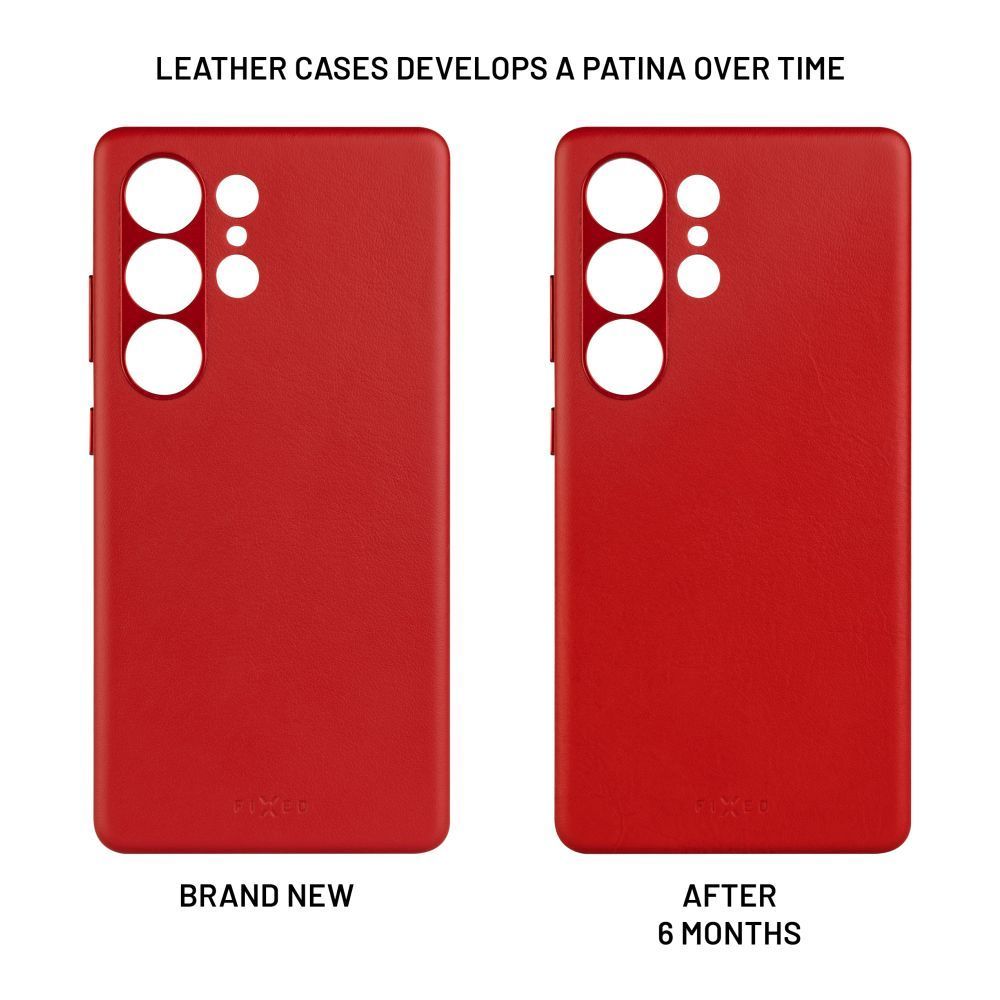 FIXED MagLeather valódi bőr telefontok Samsung Galaxy S25 Ultra készülékhez, piros