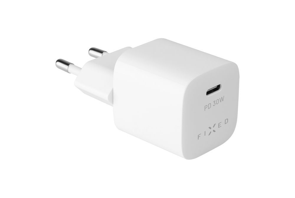 FIXED Mini USB-C Travel Charger 30W + USB-C/Lightning Cable, white FIXED Mini USB-C Travel Charger 30W + USB-C/Lightning Cable, white