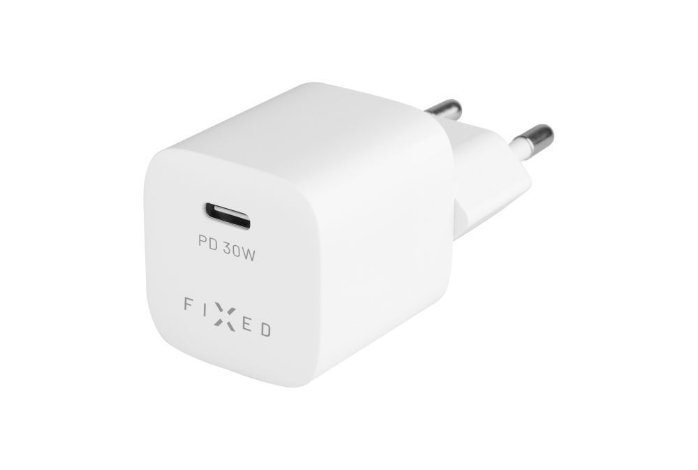 FIXED Mini USB-C Travel Charger 30W + USB-C/Lightning Cable, white FIXED Mini USB-C Travel Charger 30W + USB-C/Lightning Cable, white