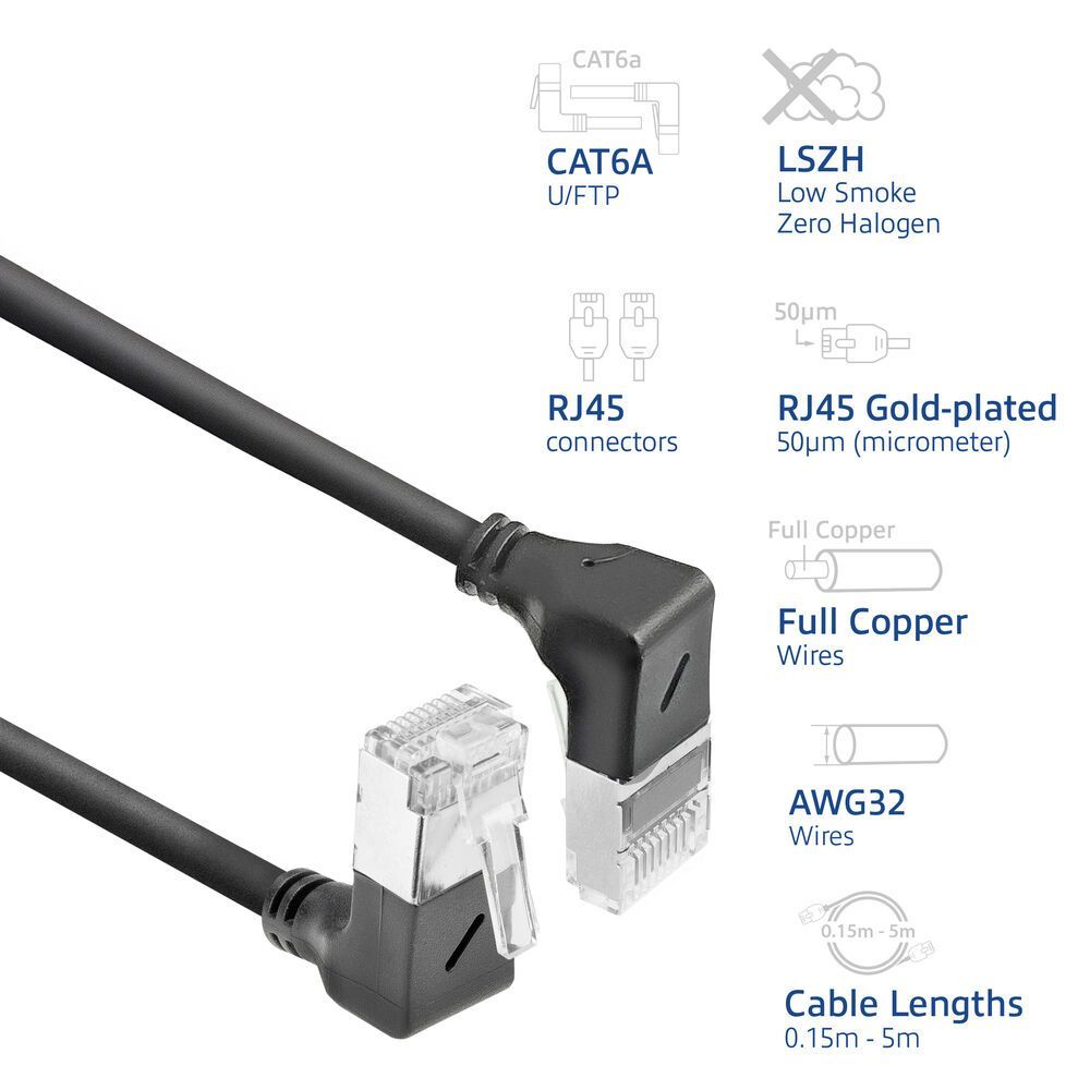 ACT CAT6A U-FTP Patch Cable 1,5m Black ACT CAT6A U-FTP Patch Cable 1,5m Black
