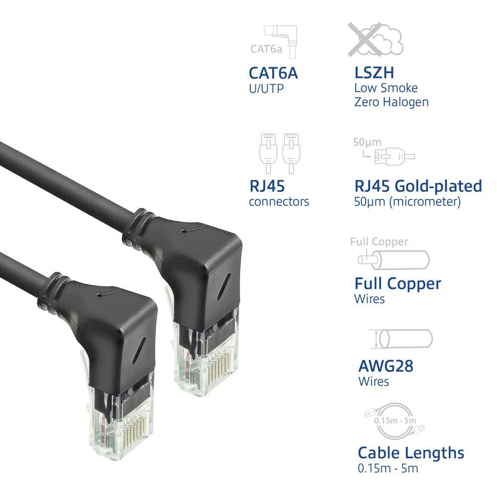 ACT CAT6A U-UTP Patch Cable 2m Black ACT CAT6A U-UTP Patch Cable 2m Black
