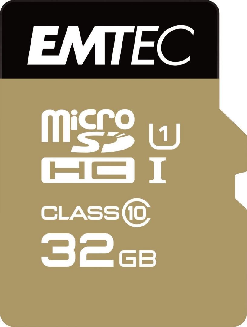 Emtec 32GB microSDHC Elite Gold Class 10 UHS-I U1 + adapterrel Emtec 32GB microSDHC Elite Gold Class 10 UHS-I U1 + adapterrel