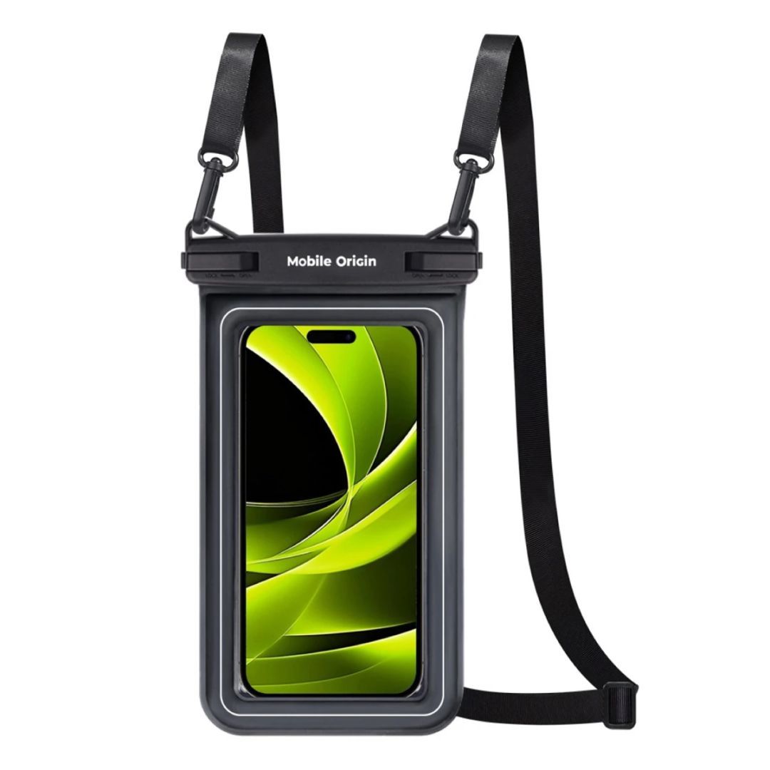 Mobile Origin Waterproof Floating Case with Small Pouch 6,8" Black/White Mobile Origin Waterproof Floating Case with Small Pouch 6,8" Black/White