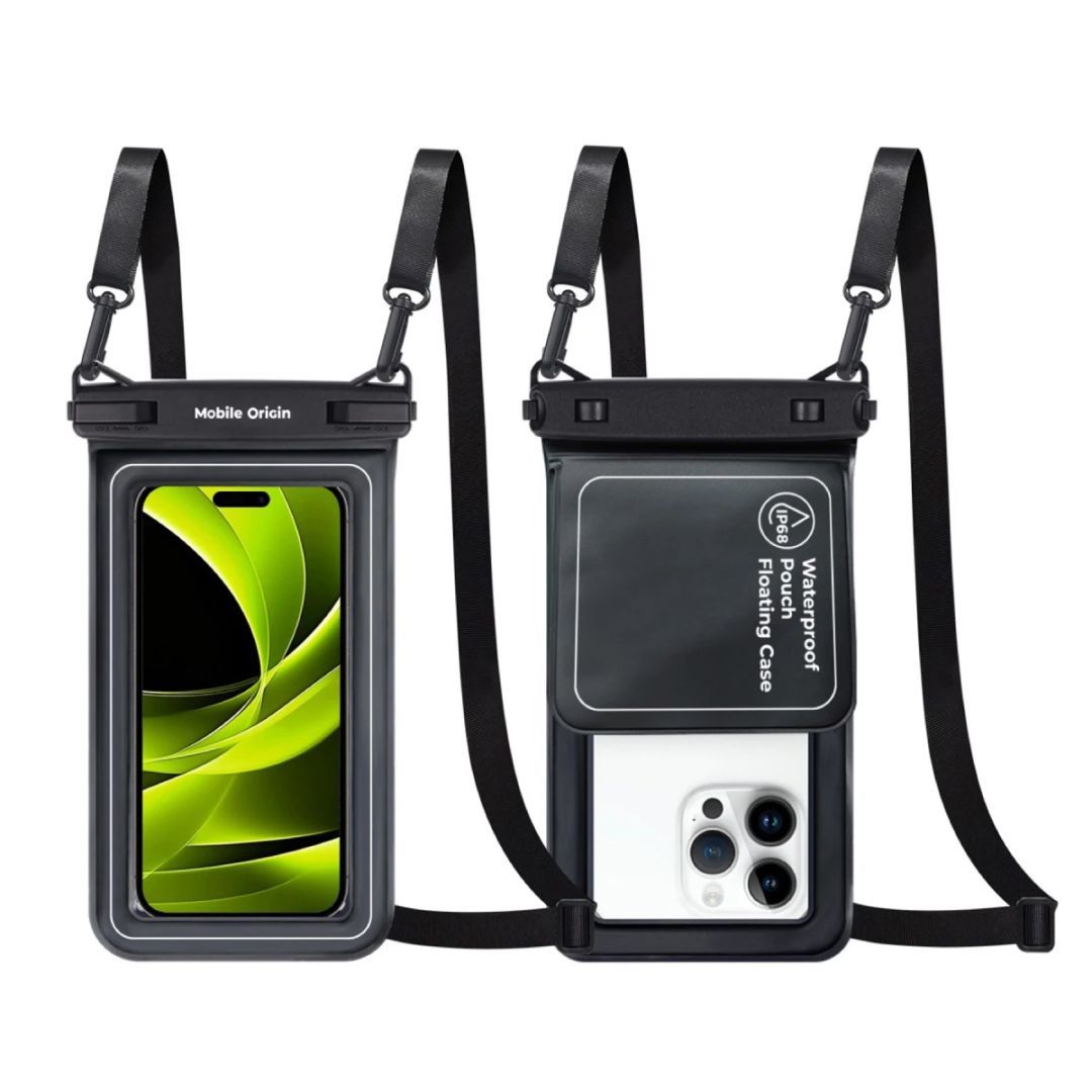 Mobile Origin Waterproof Floating Case with Small Pouch 6,8" Black/White Mobile Origin Waterproof Floating Case with Small Pouch 6,8" Black/White
