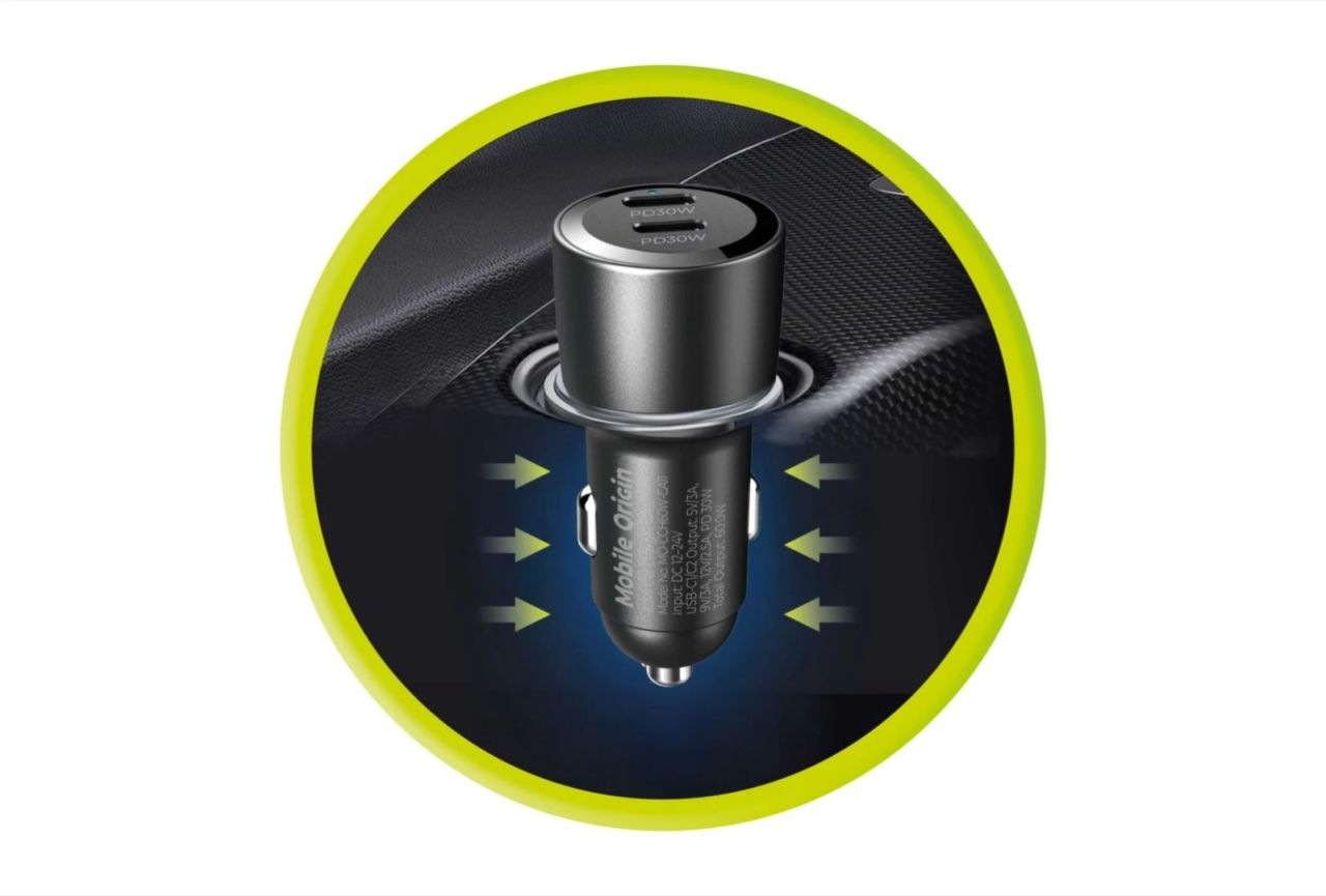 Mobile Origin Car Charger 60W 2 USB-C CA11 Black Mobile Origin Car Charger 60W 2 USB-C CA11 Black
