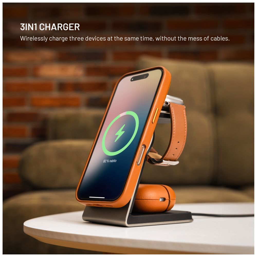 FIXED MagPowerstation vezeték nélküli töltő Alu 2, titanium