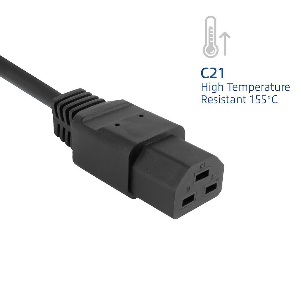 ACT Powercord C14 male- C21 famale 1m Black ACT Powercord C14 male- C21 famale 1m Black