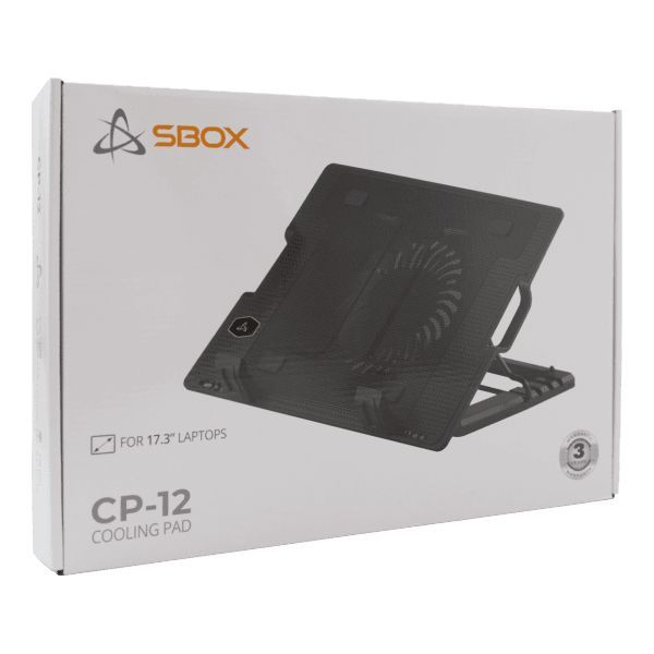SBOX CP-12 Notebook hűtő Black SBOX CP-12 Notebook hűtő Black
