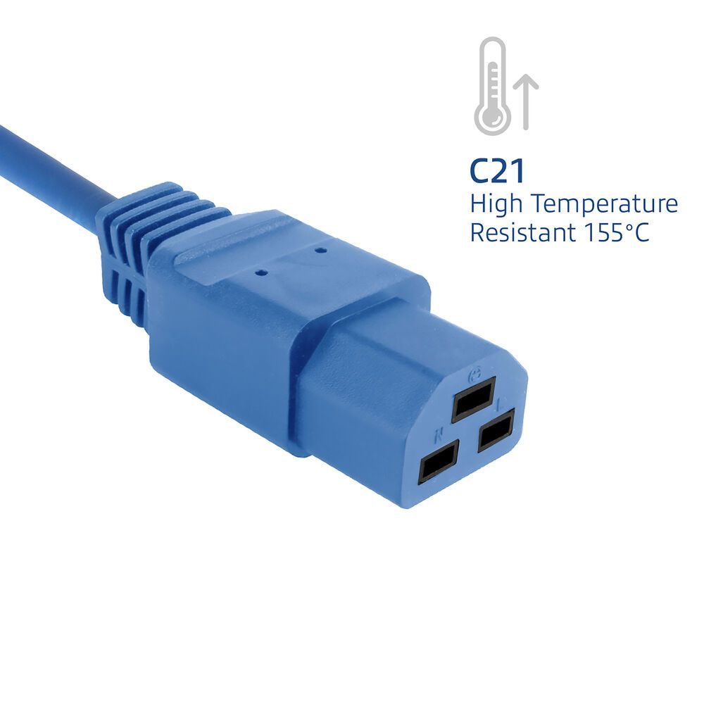 ACT Powercord C20 male - C21 famale 2m Blue ACT Powercord C20 male - C21 famale 2m Blue
