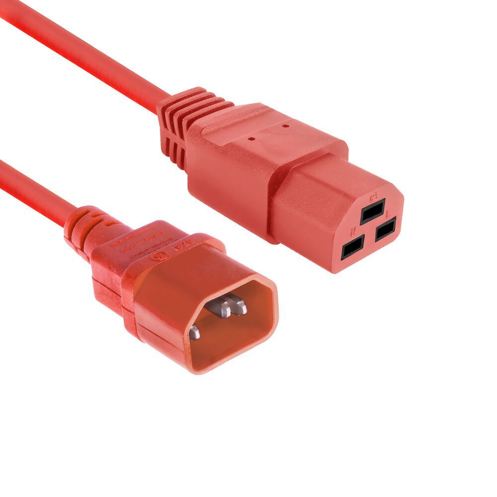 ACT Powercord C14 male- C21 famale 2m Red ACT Powercord C14 male- C21 famale 2m Red