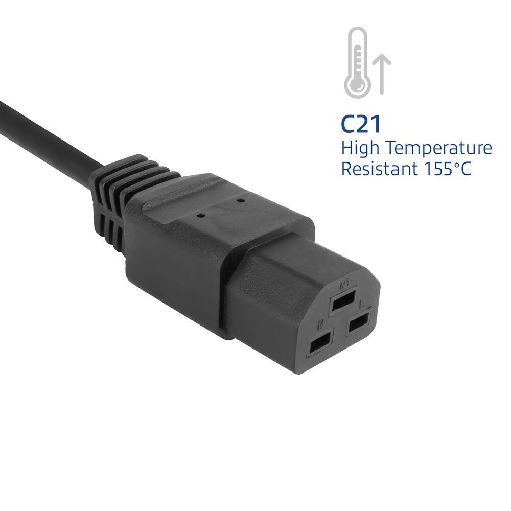 ACT Powercord C20 male - C21 famale 1,5m Black ACT Powercord C20 male - C21 famale 1,5m Black