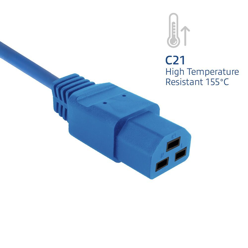 ACT Powercord C14 male- C21 famale 3m Blue ACT Powercord C14 male- C21 famale 3m Blue