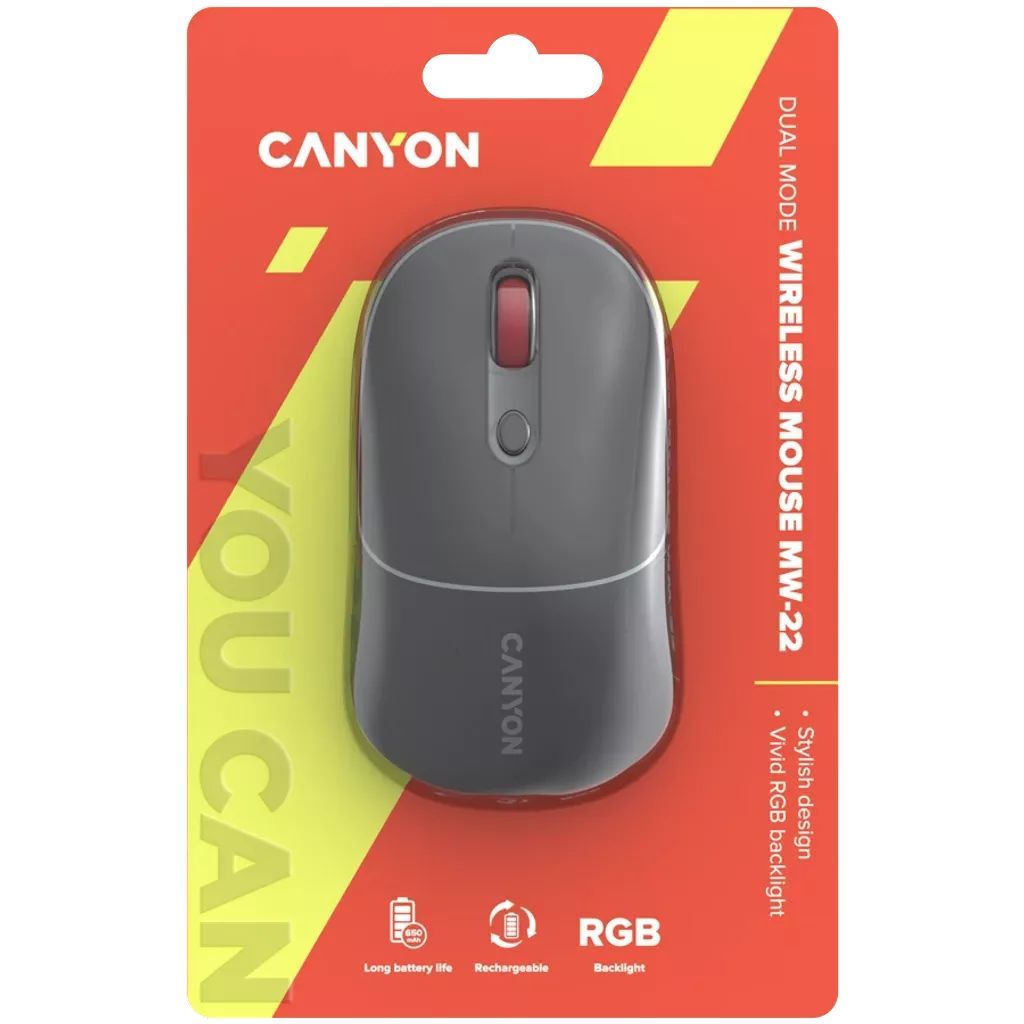 Canyon CNS-CMSW22DG Wireless Bluetooth Mouse Dark Grey Canyon CNS-CMSW22DG Wireless Bluetooth Mouse Dark Grey