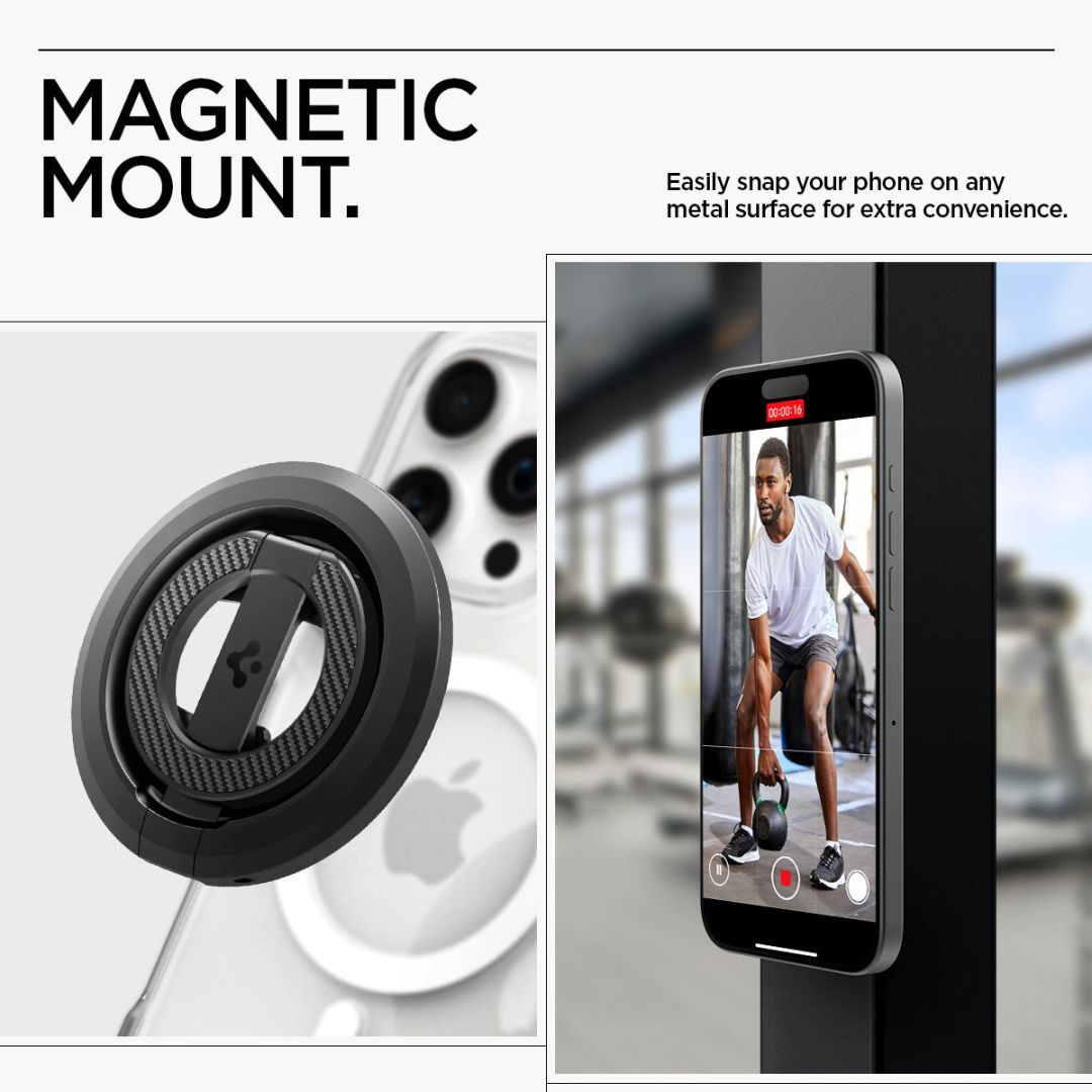 Spigen O-Mag Magnetic Phone Holder with Adjustable Stand Black Spigen O-Mag Magnetic Phone Holder with Adjustable Stand Black