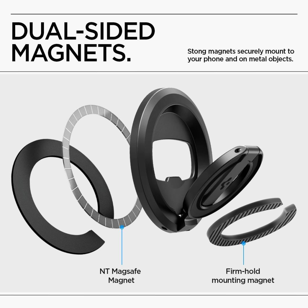 Spigen O-Mag Magnetic Phone Holder with Adjustable Stand Black Spigen O-Mag Magnetic Phone Holder with Adjustable Stand Black