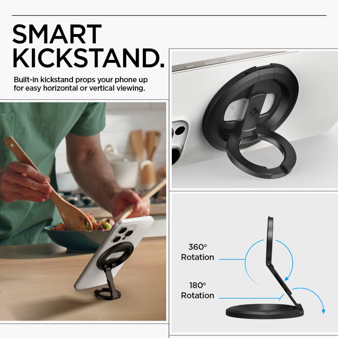 Spigen O-Mag Magnetic Phone Holder with Adjustable Stand Black Spigen O-Mag Magnetic Phone Holder with Adjustable Stand Black