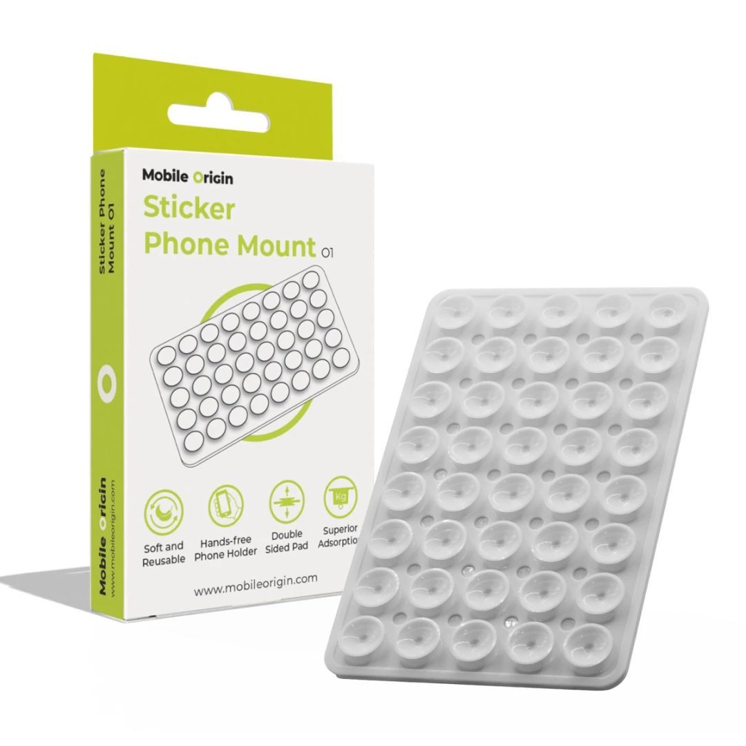 Mobile Origin Sticker Phone Mount O1 Clear White Mobile Origin Sticker Phone Mount O1 Clear White
