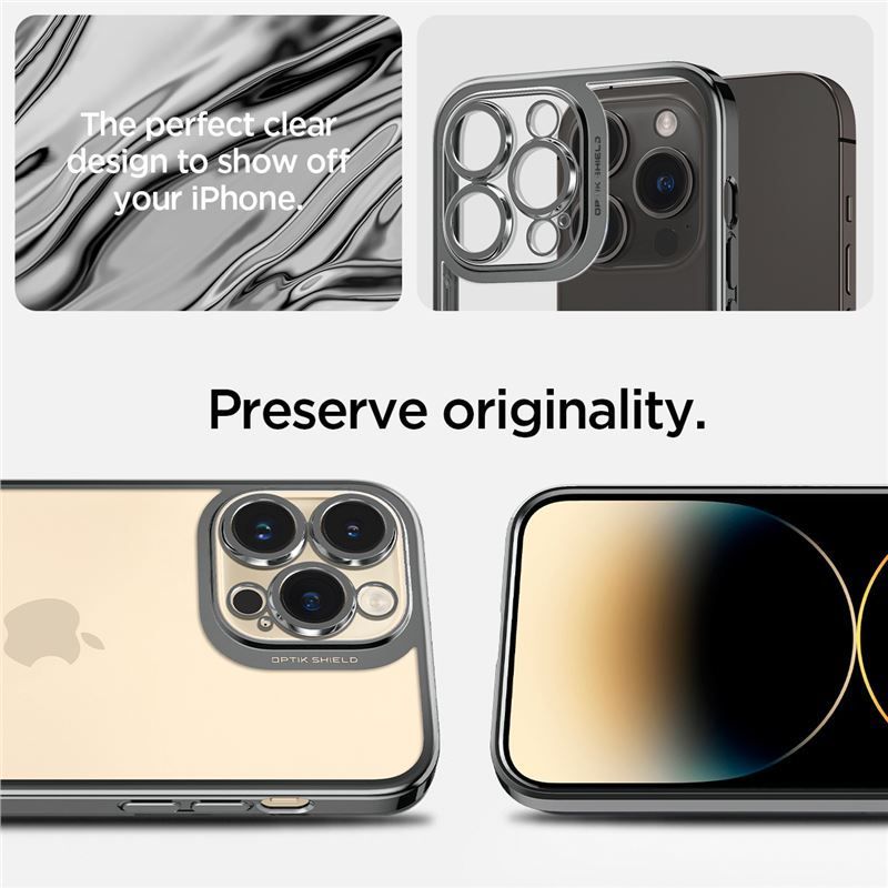 Spigen Optik Crystal, chrome gray - iPhone 14 Pro Spigen Optik Crystal, chrome gray - iPhone 14 Pro