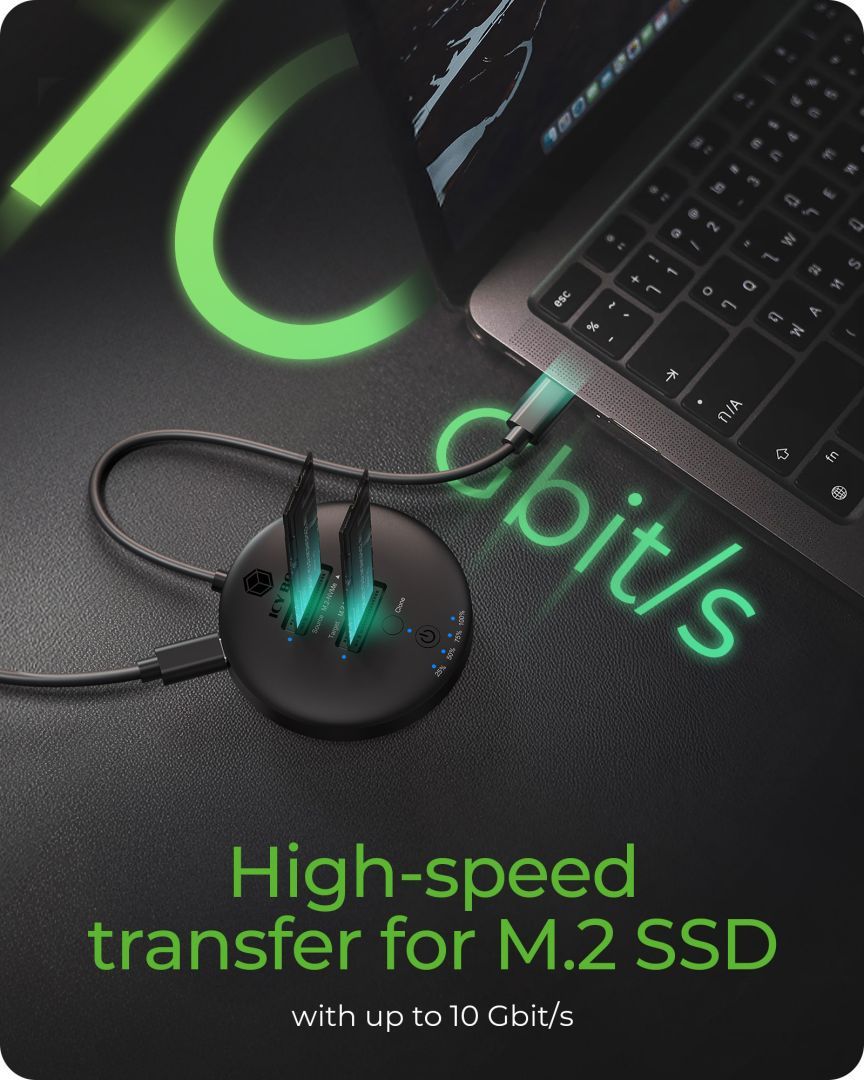 Raidsonic IcyBox IB-1612MCL-C31 Clone & DockingStation for 2x M.2 NVMe Raidsonic IcyBox IB-1612MCL-C31 Clone & DockingStation for 2x M.2 NVMe