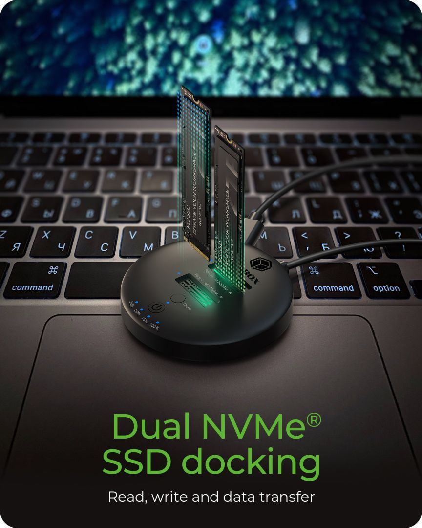 Raidsonic IcyBox IB-1612MCL-C31 Clone & DockingStation for 2x M.2 NVMe Raidsonic IcyBox IB-1612MCL-C31 Clone & DockingStation for 2x M.2 NVMe