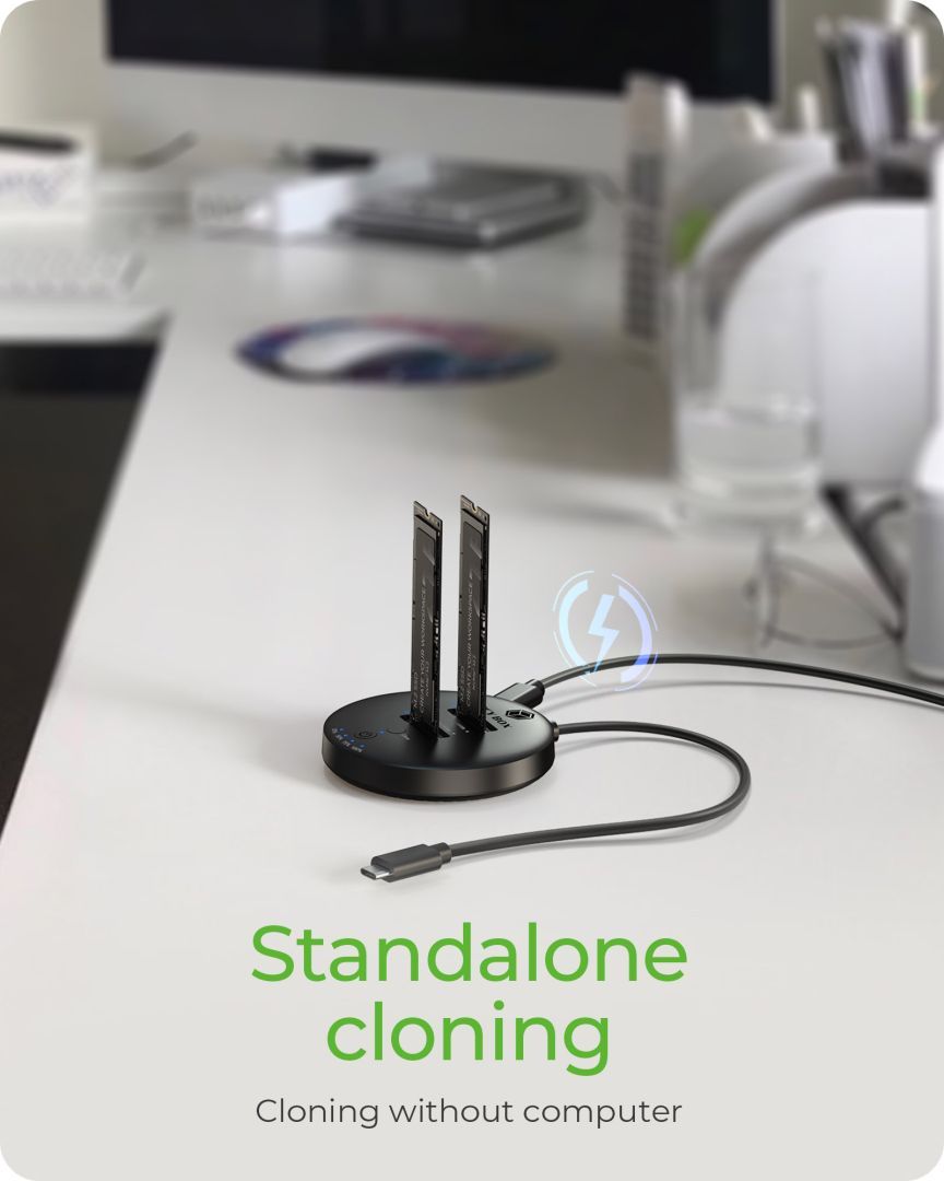 Raidsonic IcyBox IB-1612MCL-C31 Clone & DockingStation for 2x M.2 NVMe Raidsonic IcyBox IB-1612MCL-C31 Clone & DockingStation for 2x M.2 NVMe